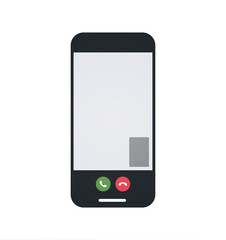 Video call screen on smartphone and technology flat illustration.