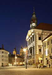 Fototapeta na wymiar City hall square in Ljubljana. Slovenija