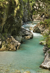 Fototapeta na wymiar Tolminska Korita - Tolmin Gorge. Slovenia