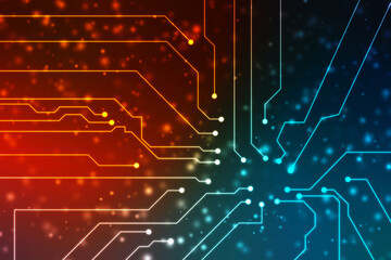 Abstract futuristic circuit board Illustration, Circuit board with various technology elements. Circuit board pattern for digital abstract technology background