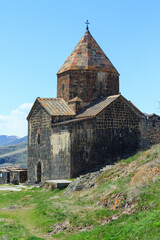 The buildings of the ancient monastery of Sevanavank near Lake Sevan in Armenia 