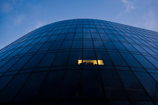 Blue round building under blue sky