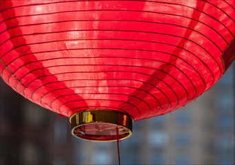 Cropped image of red paper lantern