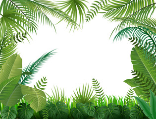 Summer poster with tropical palm leaf