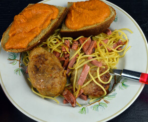 grilled steak with vegetables