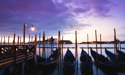 Venice, Italy - Venetian Gondolas at dawn