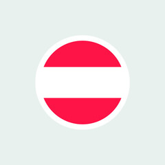 Flag of Austria. Three stripes of red and white. The symbol of the Russian Federation. Isolated vector illustration on white background.