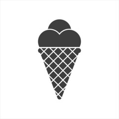 Ice cream cone icon isolated. Modern sweet vanilla desert sign. Trendy vector chocolate cram symbol for web site design, button to mobile app.