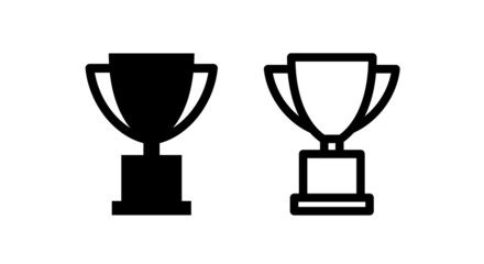 Cup icon. Winner award symbol. Competition prize. Champion sports trophy. Isolated raster illustration on a white background.