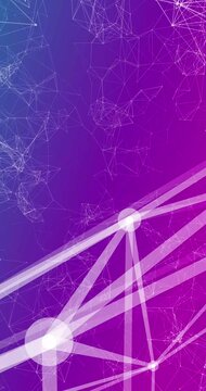 Plexus 3d animation with joint and point of conection. Abstract background of a network with polygonal connection. Inernet Data connection concept for abstract backdrop