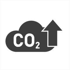 co2 emissions icon. carbon dioxide pollution. ecology and environment symbol. isolated vector image in flat style