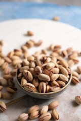 Pistachios (Antep Fistigi). Close up of organic pistachios in the market. Turkish bazaar. Healthy eating concept. Roasted salted pistachio nuts
