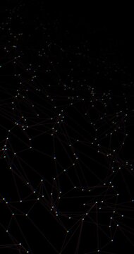 Plexus 3d animation with joint and point of conection. Abstract background of a network with polygonal connection. Inernet Data connection concept for abstract backdrop