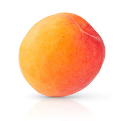 Single apricot isolated on white background with clipping path.