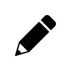 Pencil icon. Text input symbol for web. The message set marker. Edit icon. Isolated vector illustration on a white background.