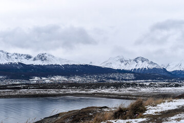 Paisaje de Ushuaia en invierno