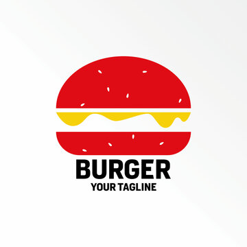 Simple and unique burger, cheese and bread image graphic icon logo design abstract concept vector stock. Can be used as a symbol related to food or junk