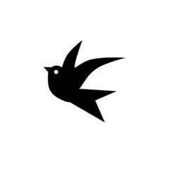 Template logo icon silhouette bird swallow - obrazy, fototapety, plakaty