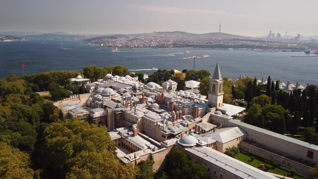 Awesome aerial view of the Topkapi Palace in Istanbul, Turkey