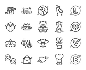 Happy Valentines Day icon set, Vector and Illustration.