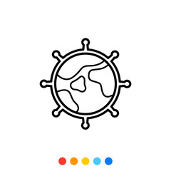 Global epidemic icon, Vector and Illustration.