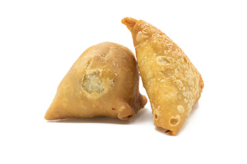 Samosa and vegetables singara isolated on white background