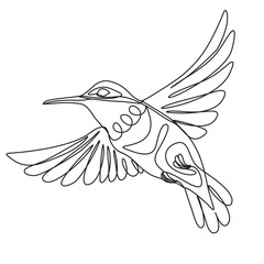 Sparrow bird in continuous line art drawing style. Minimalist black linear sketch isolated on white background. Vector illustration