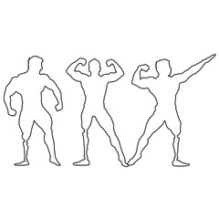 Drawing of athletes with prostheses. Sports for everyone. Sports men. Vector art