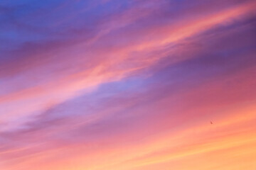 Beautiful color light sky with cloud background from sunset