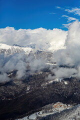 Hotels in the mountains in the ski resort Krasnaya Polyana, Sochi