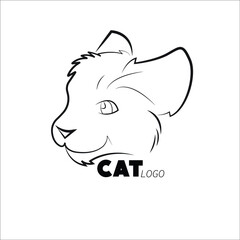 Vector of a cat face logo design on white background