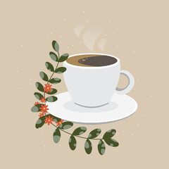 white coffee mug with smoke