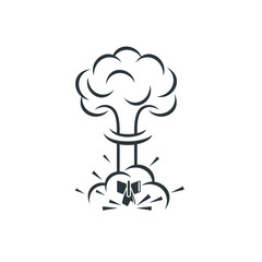 illustration of bomb, war icon, vector art.