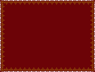 Yellow gold and brown red vintage vector background with elegant thin border frame and copy space for text. Poster, banner, label or package design