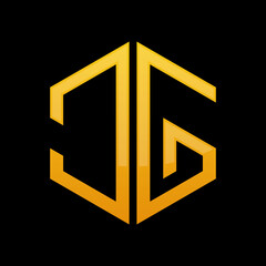 Hexagon monogram logo GJ,JG,G and J