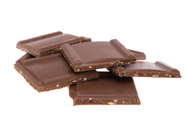 chocolate with nuts isolated