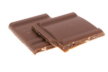 chocolate with nuts isolated