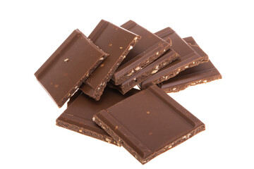 chocolate with nuts isolated
