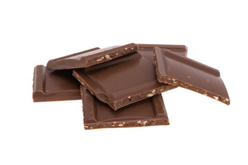 chocolate with nuts isolated