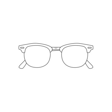 Sunglasses Outline Icon Illustration on Isolated White Background Suitable for Accessories, Glasses, Eyeglass Icon