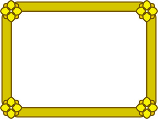 Golden yellow shape with border frame. Vintage vector background 