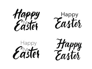 Easter hand drawn calligraphy signs vector bundle.