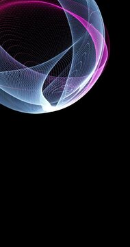 Abstract geometric circle background. Technology and data processing concept made with circle in wireframe composed by nebula of dots. Bright and dynamic background with lines and dots. Energy sphere