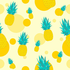 Colorful background, Pineapple background.tropical, Fresh concept  design,Cute pattern.Pattern design
