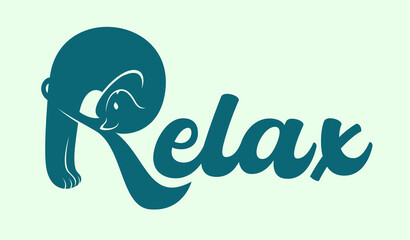R letter logotype with a cat. Relax logotype