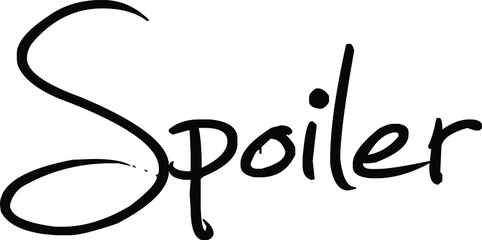 Spoiler text sign illustration on whithe background