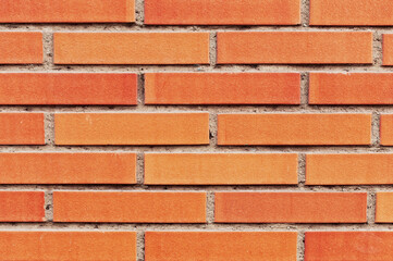 brick wall. bricklaying. terracotta background place for text.