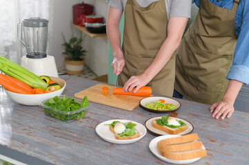 close up of cooking in the kitchen at home