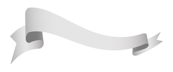 vector design element - white colored vintage ribbon banner label	on white background