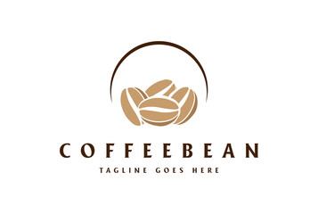 Retro Vintage Simple Coffee Bean for Cafe Bar or Product Label Logo Design Vector